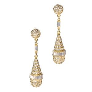 Gold Swarovski Crystal Teardrop Earrings